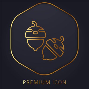 Acorn golden line premium logo or icon clipart
