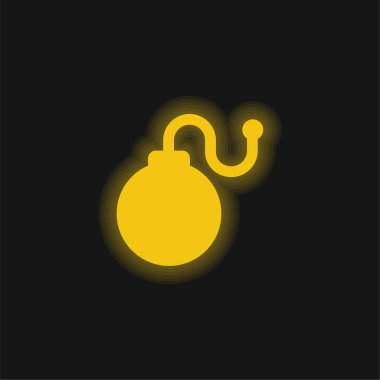 Bomba sarısı parlak neon simgesi
