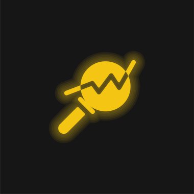 Analitik sarı parlak neon simgesi
