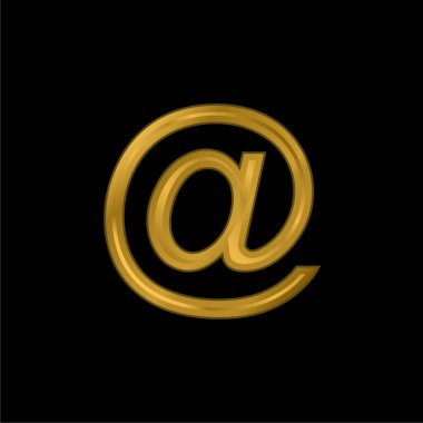 Altın kaplama metalik simge veya logo vektöründe