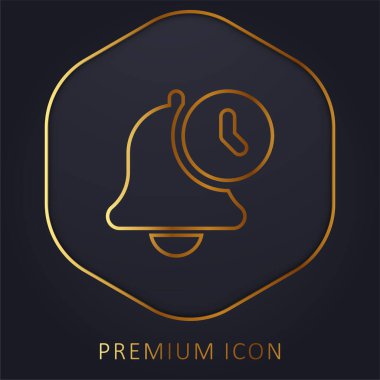 Alarm altın çizgi premium logosu veya simgesi