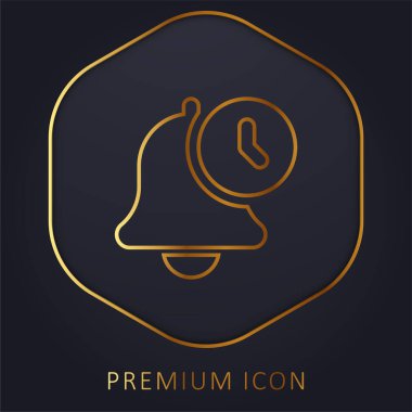 Alarm golden line premium logo or icon clipart