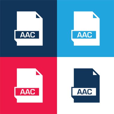 Aac mavi ve kırmızı dört renk minimal simge kümesi