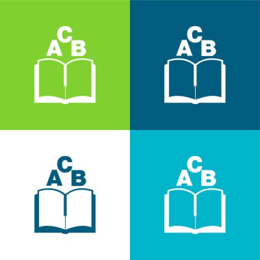 ABC Kitap Düz 4 renk en küçük simge kümesi