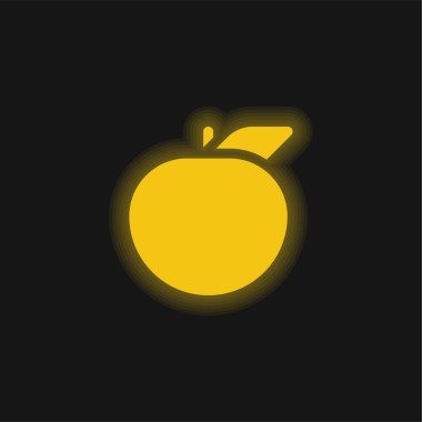 Elma sarısı parlak neon simgesi