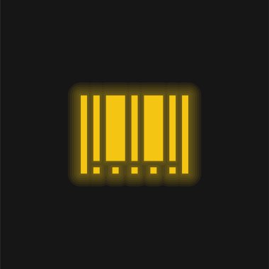 Barkod sarı parlayan neon simgesi