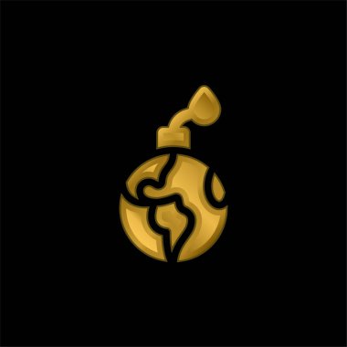 Bomba altın kaplama metalik simge veya logo vektörü