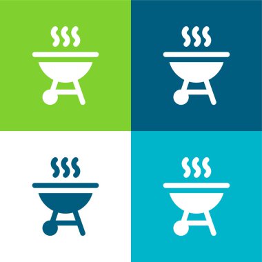 Barbekü Düz Renk en az simge seti