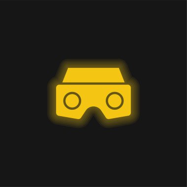 Ar Glasses yellow glowing neon icon clipart