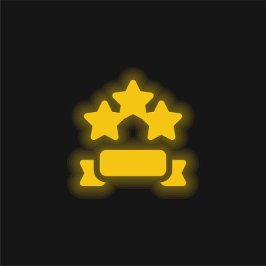 Sancak sarı parlak neon simgesi