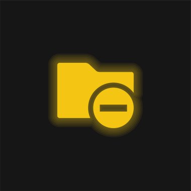 Eksi İşaretli Siyah Dizin Parlayan neon simgesi