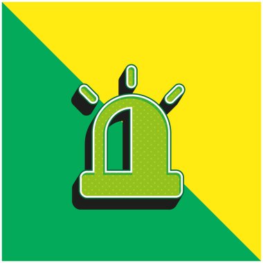 Alarm Yeşil ve Sarı Modern 3D vektör simgesi logosu