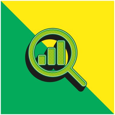 Analytics Green and yellow modern 3d vector icon logo clipart