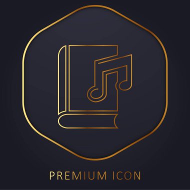 Audiobook golden line premium logo or icon clipart