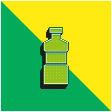 Şişe Yeşil ve Sarı Modern 3D vektör simgesi logosu