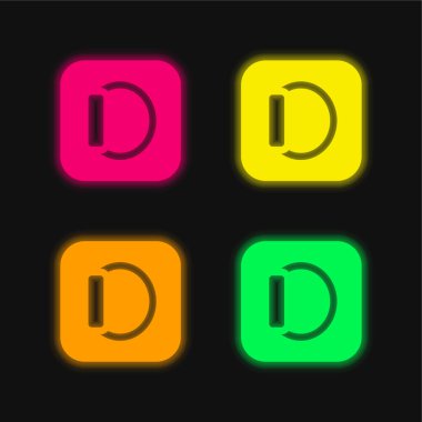 Apple dört renk parlayan neon vektör simgesi