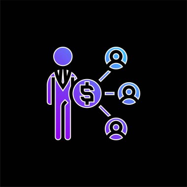 Mavi eğimli vektör simgesine bağlı