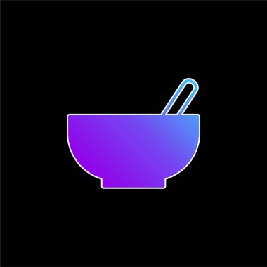 Bowl With Spoon blue gradient vector icon clipart