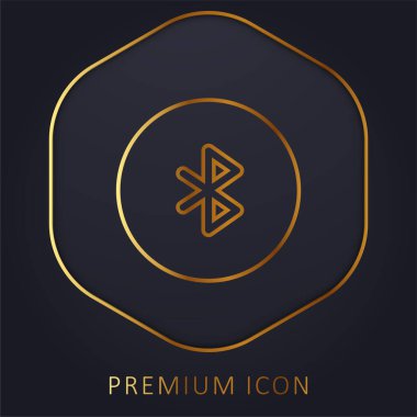 Bluetooth altın çizgi prim logosu veya simgesi