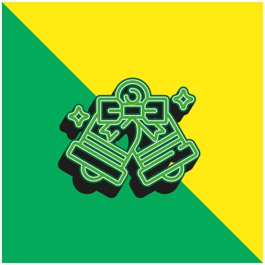 Çanlar Yeşil ve Sarı Modern 3D vektör simgesi logosu