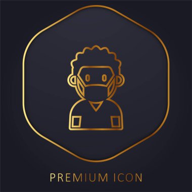 Altın çizgili erkek logosu veya simgesi