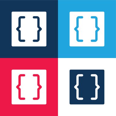 Parlaklıklar mavi ve kırmızı dört renk minimal simge kümesi