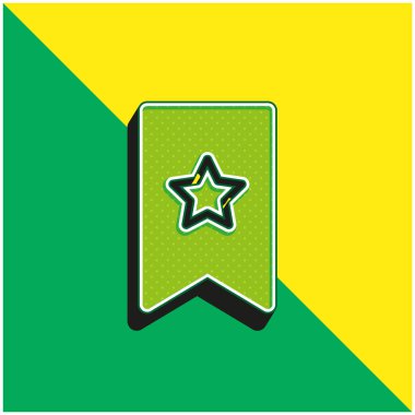 Yer imi Yeşil ve sarı modern 3d vektör simgesi logosu