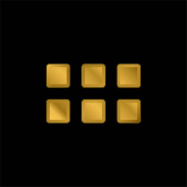 Uygulama altın kaplamalı metalik simge veya logo vektörü