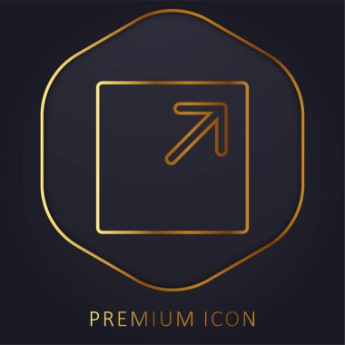 Ok altın çizgi premium logosu veya simgesi