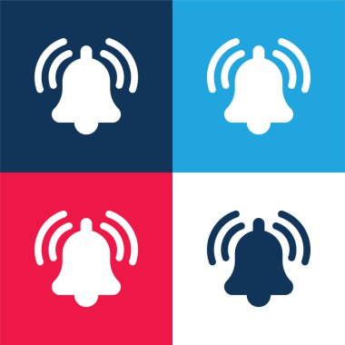 Alarm mavi ve kırmızı dört renk en düşük simge kümesi