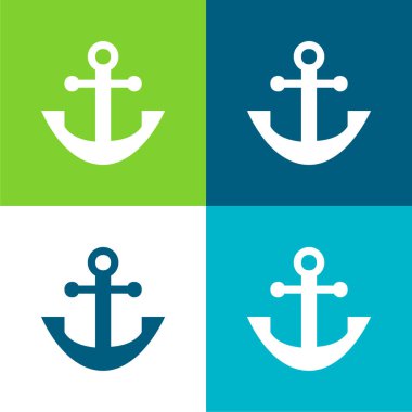 Anchor Düz 4 renk en küçük simge kümesi