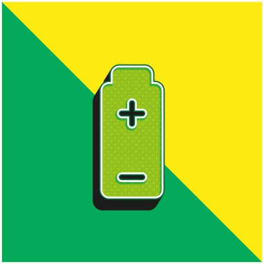 Pil Yeşil ve Sarı modern 3D vektör simgesi logosu