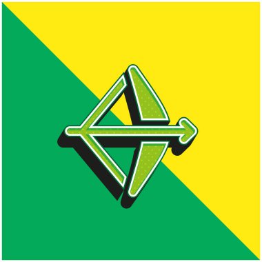 Yeşil ve sarı modern 3d vektör simgesi logosu