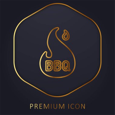 Bbq altın çizgisi prim logosu veya simgesi