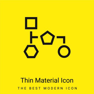 Geometrik Şekillerin Blok Şeması Asgari parlak sarı malzeme simgesi