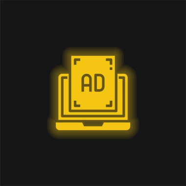 Sarı parlayan neon ikon reklamı