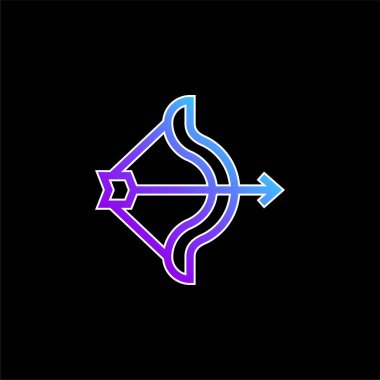 Okçuluk mavi gradyan vektör simgesi