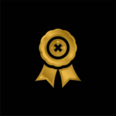 Kötü İnceleme Altın kaplamalı metalik simge veya logo vektörü