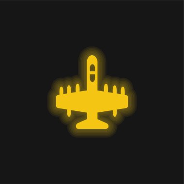 Büyük bombacı sarı parlak neon ikonu