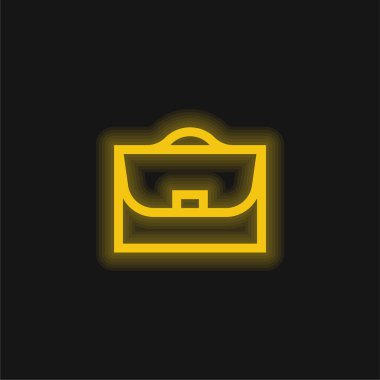 Evrak çantası sarı parlak neon simgesi