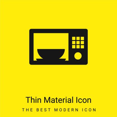 Bowl In A Microwave minimal bright yellow material icon clipart
