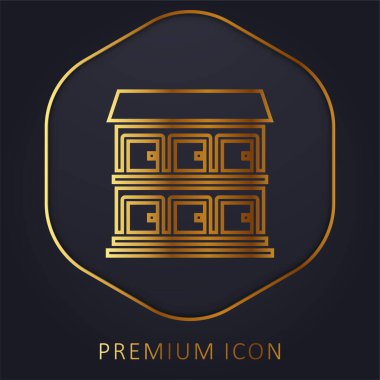 Aparment golden line premium logo or icon clipart