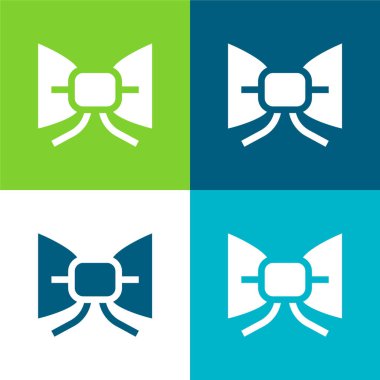 Bow Tie Flat four color minimal icon set clipart