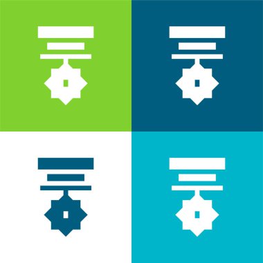 Rozet Düz 4 renk simgesi seti