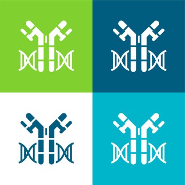 Antibodies Flat four color minimal icon set clipart