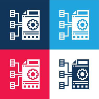 Toplam mavi ve kırmızı dört renk en küçük simge kümesi