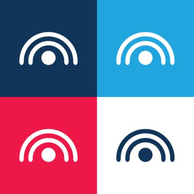 Anten mavi ve kırmızı dört renk minimal simgesi seti