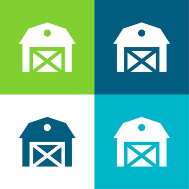 Ahır Düz 4 renk en küçük simge kümesi