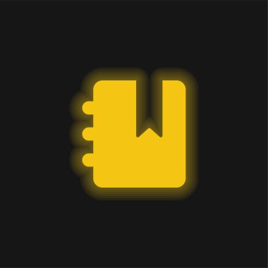 Gündem sarı parlak neon simgesi