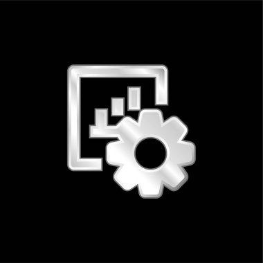 Çubuk gümüş kaplama metalik simge